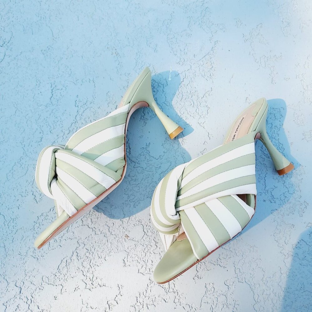 🏷Antonio Melani Joelie Leather Slip-On Dress Sandals - Picture 2 of 3